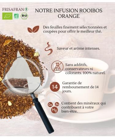  FRISAFRAN FRISAFRAN | Organic Orange Rooibos Pyramids Infusion 30 units | 60g | Relaxing | Digestive | Rooibos Tea | Unique Flavor | Mo - Buy Online on GoSupps.com