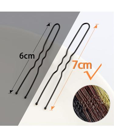 MBSomnus 150pcs U-Shaped Hair Pins Set for Women & Girls - Brown Hair Bobby Pins for Buns - Metal Hair Clips Hairdressing Salon Accessories - Black Gold Brown 7cm - Buy Online on GoSupps.com