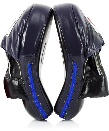 Fairtex FMV9 Contoured Boxing Target Focus Pad Mitts | Black/Blue - Buy Online on GoSupps.com