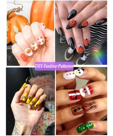 12 Color 3D Nail Art Painting Pen Kalolary Nail Point Graffiti Dotting Pen Drawing Painting Liner Brush for Fall DIY Nail Art Beauty Adorn Manicure Nail Dotting Tools Gift for Halloween Christmas - Buy Online on GoSupps.com