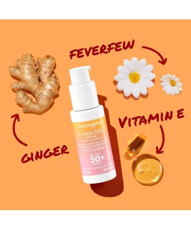 Neutrogena Invisible Daily Defense Face Serum Sunscreen SPF 50+ Face Sunscreen UVA & UVB Antioxidants Fragrance Free 50-mL - Buy Online on GoSupps.com