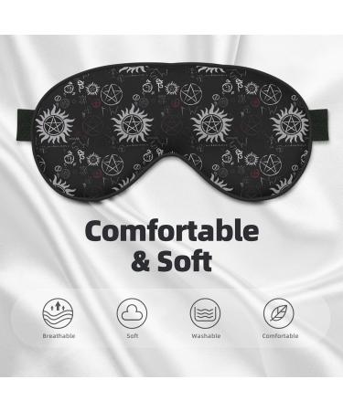 Supernatural Symbols Black Eye Mask - Soft Adjustable Sleeping Mask for Men & Women | Comfortable Nighttime Eye Cover - Buy Online on GoSupps.com