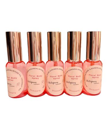 Organic Body Spray Deep Moisturizing with Sandalwood Rose and Jasmine Essential Oils Vitamin E Preservative Free Chemical Free