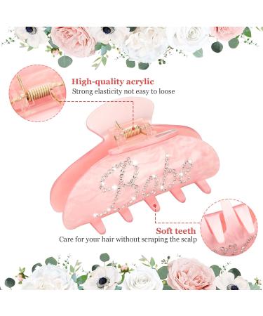 Bride Claw Clip Set - 8 Pcs Acrylic Rhinestone Hair Clips for Bachelorette Party Decorations and Wedding Gift - Buy Online on GoSupps.com