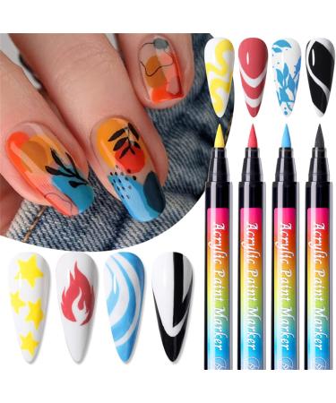 RoseFlower 12 Color 3D Nail Art Pens Set Acrylic Paint Pens Nail Art Painting Pen Nail Art Graffiti Pen Quick-drying Waterproof Nail Point Graffiti Dotting Pen for Nail DIY Dot Line Flower Pattern#2 - Buy Online on GoSupps.com