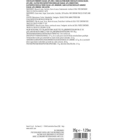 Venchi - Mini Dark Chocolate Bar 60% - 35 g - Gluten Free - Vegan - Buy Online on GoSupps.com