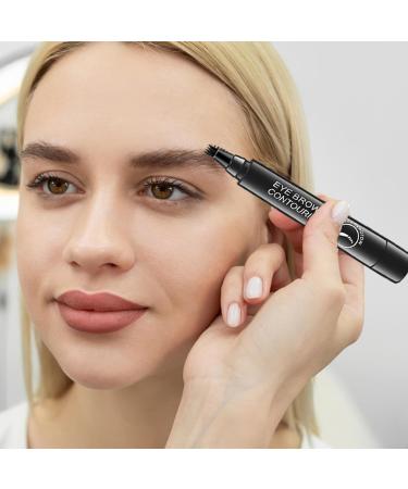 Liquid Eyebrow Pencil | Four Forked Eyebrow Pencil | Microblading Eyebrow Pencil Long-Lasting Eyebrow Makeup for Natural-Looking Eyebrow Ngumms Black - Buy Online on GoSupps.com