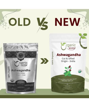 Organic Way Ashwagandha Root Cut & Sifted (Withania Somnifera) - Organic & Kosher Certified | Vegan Non GMO & Gluten Free | USDA Certified | Origin - India (1/2LBS / 8Oz.) 8 Ounce (Pack of 1) - Buy Online on GoSupps.com