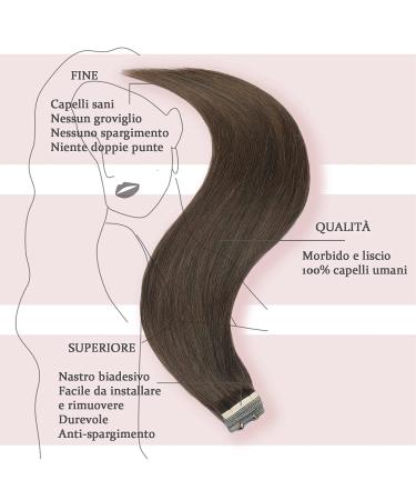 Hotlulana Dark Brown Tape Extensions - 18 Inch Real Human Hair - 40pcs Remy 100% Natural #2 - Buy Online on GoSupps.com