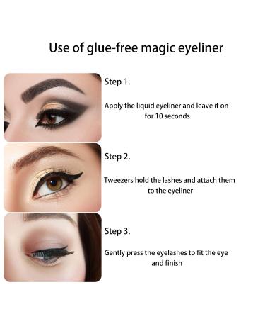 NewBang 3 Pcs Liquid Eyeliner Pen Set - Waterproof Self-Adhesive Glue Pen for False Eyelashes (Black/Clear) - Buy Online on GoSupps.com
