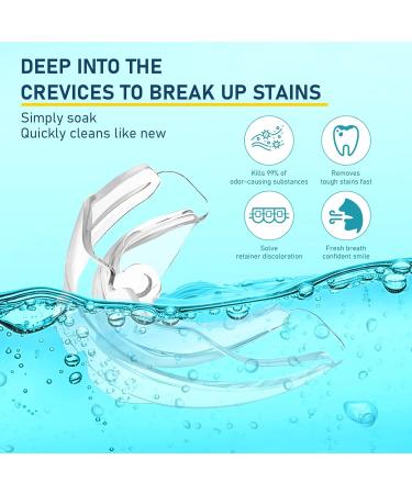 Retainer Cleaner & Denture Cleaning Tablets with 240 Removes Stains Odors and Plaque from Aligners Mouth Guards Night Guards and Dental Appliances False Teeth Whitening 8-Month Supply 240 Count (4 Packs) - Buy Online on GoSupps.com