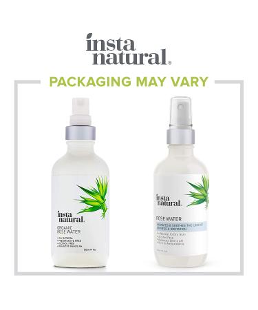 InstaNatural Organic Rose Water 4 fl oz - Alcohol-Free & Natural Skincare - Buy Online on GoSupps.com
