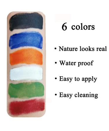 Maydear Alcohol Activated Face and Body Paint Palette - 6 Special Effects Colors for Makeup Artists - Buy Online on GoSupps.com