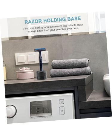 PopetPop Razor Holder Base - Aluminum Alloy Stand for Safety Razor | Practical Desktop Storage (4x4cm Black) - Buy Online on GoSupps.com