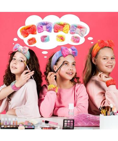 12-Piece Tie Dye Spa Headband and Wristbands Set - Soft Fuzzy Skincare Accessories for Face Washing and Makeup - Fresh Color - Buy Online on GoSupps.com