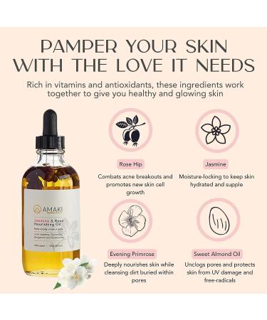 Organic Moisturizer Face - Blend of Rosehip, Jojoba, Almond, Primrose, Argan & Jasmine Essential Oils - Best Women's Face Moisturizer for Reducing Wrinkles & Acne Scars - Buy Online on GoSupps.com