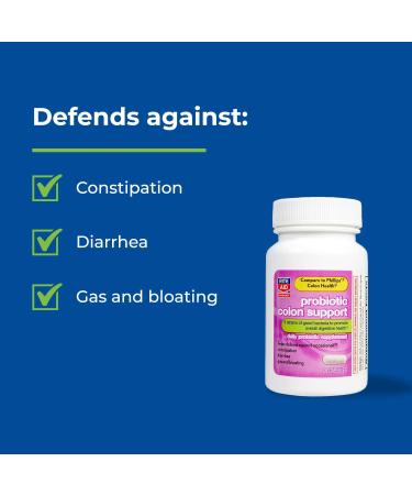 Rite Aid Probiotic Colon Support Capsules - 60 Count | Daily Supplement for Gut Health | Restoring Good Bacteria | Men's & Women's Probiotics - Buy Online on GoSupps.com