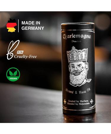 Charlemagne Beard Oil | Vegan Natural Beard Care | Stimulate Growth | Lime/Mint Scent | Made in Germany - Buy Online on GoSupps.com
