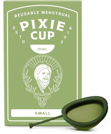 Pixie Menstrual Disc - Most Effective Disc Stem And It Is Removable - Soft, Flexible, Reusable Medical-Grade Silicone - Wear up to 12 Hours - Menstrual Cups Alternative - Capacity of 3 Tampons (Small) Small (Pack of 1)