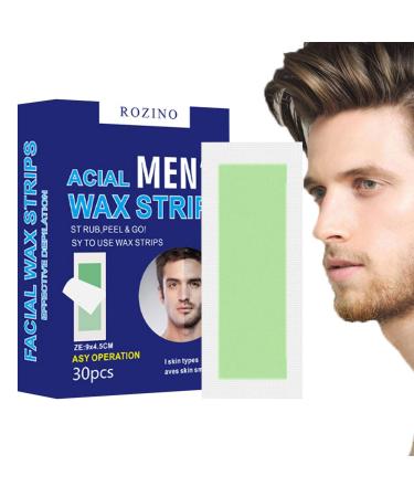 Wax strips for hair removal |30 tackable beeswax hair removal strips |Facial wax strips facial hair removal wax set for ingrown hair for men and wukesify