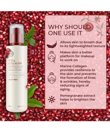 Pomegranate & Collagen Face Cream With 10% Marine Collagen & Pomegranate Extracts | Day & Night Cream to smooth wrinkles & give intense moisturization | For All Skin Types 140ML - Buy Online on GoSupps.com