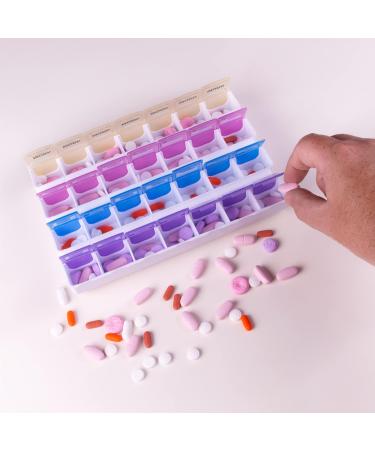 Apex 7-Day Mediplanner Pill Organizer | Weekly Color-Coded Easy-Open | Organize Medications & Vitamins for AM PM Evening & Bedtime International Shipping Available - Buy Online on GoSupps.com