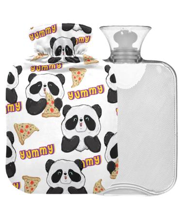 Naanle pandas pizza hot water bottle with reference transparent hot water bottle 2l large hot hot water bottle for bed handfoot heat pain relief heat and cold therapy