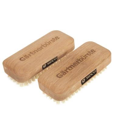 SIDCO gardener's brush 2 x nail brush hand washing brush craftsman's brush washing brush hand brush wood 2 pieces