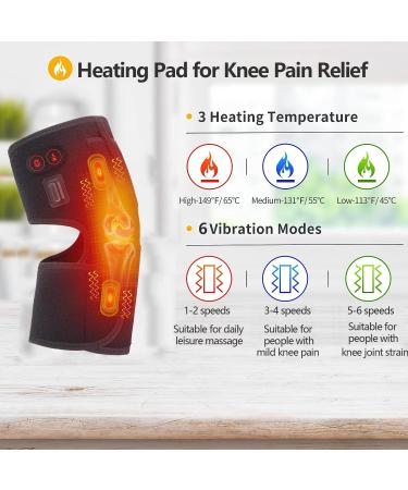 Knee Massager with Heat & Vibration | Pain Relief Knee Brace for Arthritis & Injury Recovery | Heated Knee Wrap for Joint Health - Buy Online on GoSupps.com