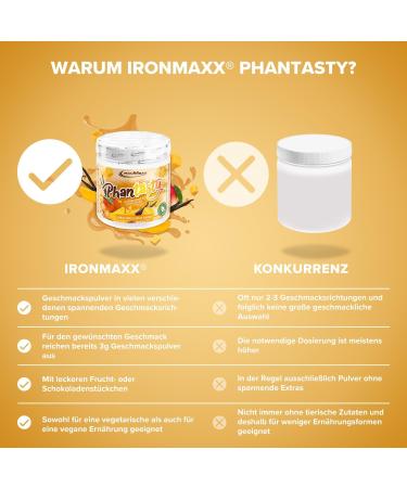 Ironmaxx Phantasty Vegan Taste Powder - Mango Vanilla Dream 250g | Real Fructose | International Shipping - Buy Online on GoSupps.com