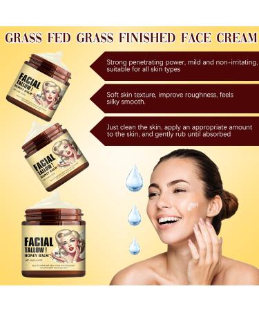 Whipped Beef Tallow & Honey Balm - Grass Fed Face Cream & Moisturizer for Skin Care - Buy Online on GoSupps.com