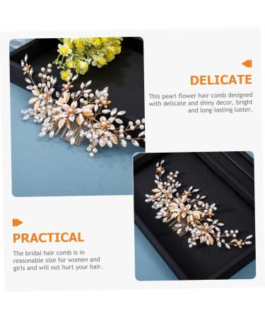 Mikinona Headgear Wedding Headpiece for Bride Bridal Headpieces Pearl Hair Comb Bride Headdress Wedding Hair Comb Bridal Flower Hair Comb Wedding Headdress Wedding Bridal Hair Comb - Buy Online on GoSupps.com