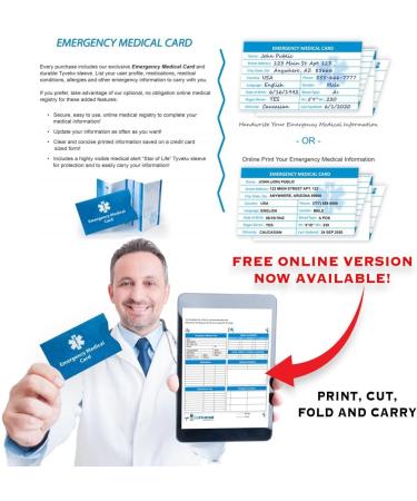 Blue Informer Lite Medical Alert Dog Tag - Pre-Engraved Stainless Steel 2GB USB Chain & Key Ring | Complimentary PHR Access - Buy Online on GoSupps.com
