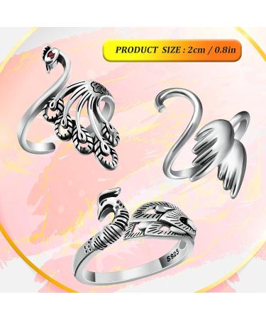 Adjustable Knitting Loop Ring Set - 6 Pieces | Braided Yarn Guide Finger Holder | Open Finger Ring for Knitting | 3 Styles (Silver) - Buy Online on GoSupps.com