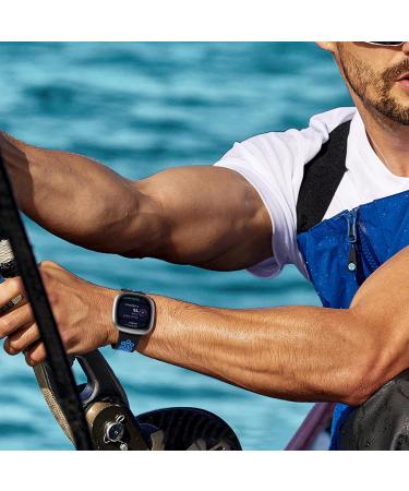 Maledan 4 Pack Sport Band for Fitbit Versa 3/Sense, Soft Replacement Wristband Set for Men and Women - Black Navy/Coal Black/Black Gray/Black Pine - Size L 7.1 - 8 - Buy Online on GoSupps.com