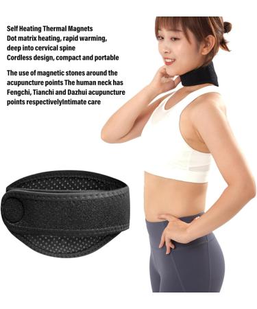 Self Heating Neck Wrap Magnetic Heated Brace Comfy Support Protector Pain Reduction Soft Warm Universal Size Ideal for Men Women For Daily Use and Therapeutic Sessions - Buy Online on GoSupps.com