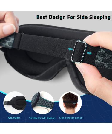 Sunbelebe 3D Sleep Mask for Men & Women - 100% Light-Blocking Improved Rubber Band Earplugs Fog Green - Ideal for Side Sleepers & Travel - Buy Online on GoSupps.com