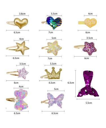 Kruce 16 Pair Hair Clips for Girls - Sparkling Metal Snap Hairpins & Styling Accessories - Buy Online on GoSupps.com