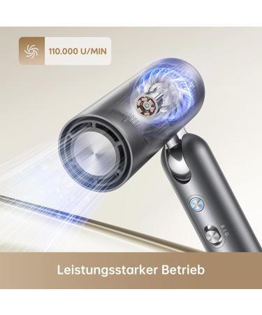 Dream Pocket High-Speed Hair Dryer - 3 Foldable Shapes 300g 110 000 RPM Motor 300 Million Negative Ions 57 C Constant Temperature - Portable & Efficient Drying in Gray - Buy Online on GoSupps.com