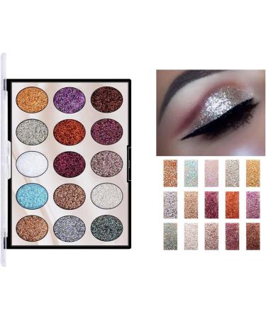 15 Colors Eyeshadow Palette | Glitter Makeup Palette Set - Long Lasting High Pigmented Eye Shadow Powder Pallet for Girls Women Mona43henry A:01 - Buy Online on GoSupps.com