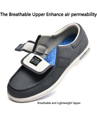 SDEQA Men's Wide Width Adjustable Diabetic Shoes for Swollen Feet - Size 10 F - Buy Online on GoSupps.com