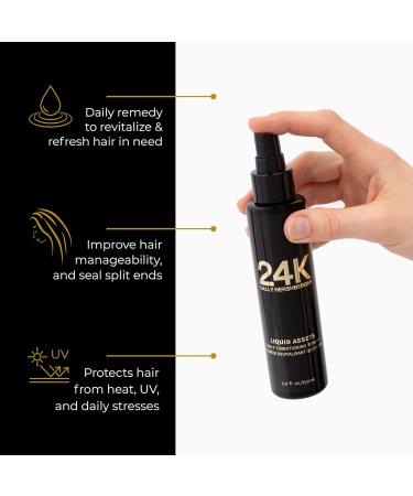 Sally Hershberger 24K Liquid Assets Daily Conditioning Remedy - Weightless Leave-In Treatment for Luscious Refreshed Locks - Bonding Keratin-Fortified Formula - Paraben And Phthalate Free - 150 ml 5 Ounce (Pack of 1) 5.07 Oz - Buy Online on GoSupps.com