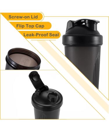 KANGSIT Protein Shaker Bottle 400ml Black | Stainless Steel Mixing Ball | Leakproof Flip Lid | BPA & DEHP-Free - Buy Online on GoSupps.com