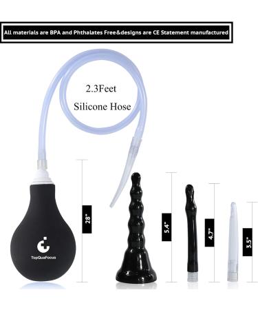 TopQuaFocus 320ml Enema Bulb Kit - Anal Douche for Men and Women - Cleansing Douche Bulb (320ML Black) - Buy Online on GoSupps.com