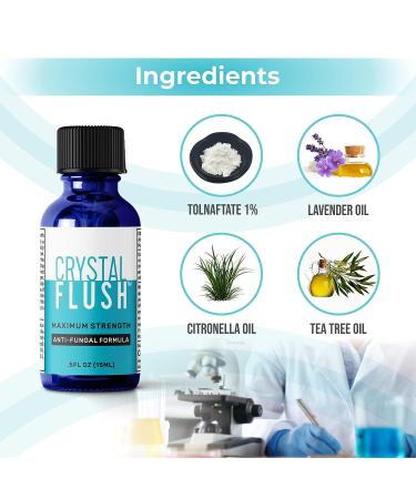 Crystal Flush Tolnaftate 1% with Essential Oils 15ml - Toenail Fungus & Nail Strengthener Solution - Buy Online on GoSupps.com