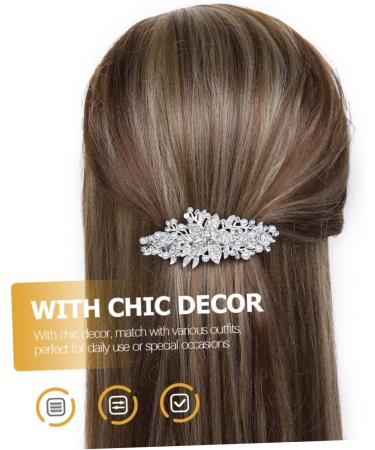HAPINARY Rhinestone Hair Clip Headwear for Women Flower Hair Clips for Women Rhinestone Flower Hair Clip Girl Headdress Flower Hair Barrette Sparkly Hair Clip Hair Accessory Bride Abs - Buy Online on GoSupps.com