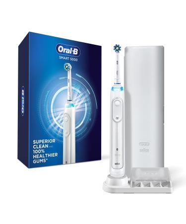 Oral-B Pro 5000 Smartseries Power Rechargeable Electric Toothbrush with Bluetooth Connectivity, White Edition White Electric Toothbrush