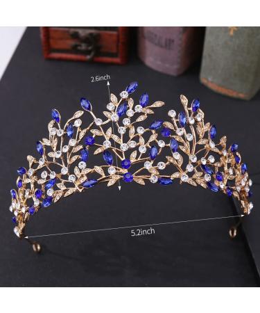 ToBaToBa Blue Crowns for Women - Vintage Gothic Queen Crown Princess Wedding Tiara - Buy Online on GoSupps.com