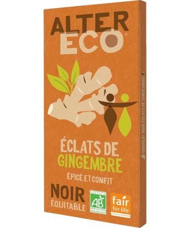  ALTER ECO ALTER ECO - Dark Chocolate Ginger Sparkles Tablet - Organic & Fair - Origin Ecuador - 100 g - Buy Online on GoSupps.com