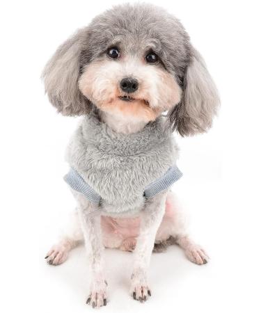 Zunea Fleece Winter Jacket for Small Dogs - Warm & Cozy Gray XL Coat with D-Ring for Cold Weather - Perfect for Chihuahuas & Cats - Buy Online on GoSupps.com